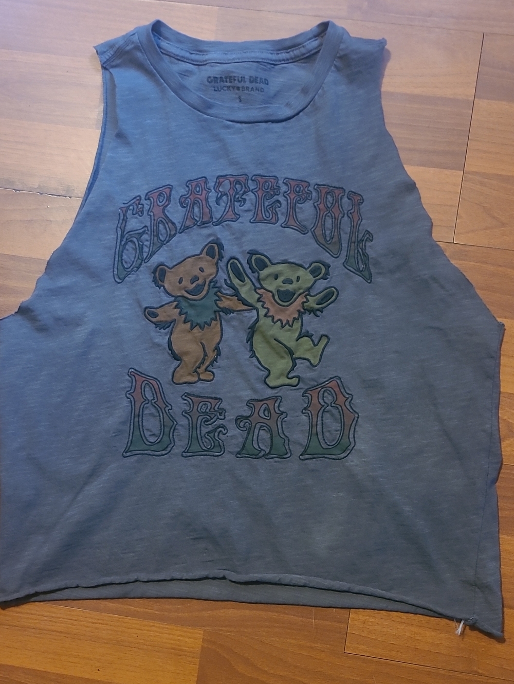 Grateful Dead Gray Tank with Orange & Green Dancing Bears